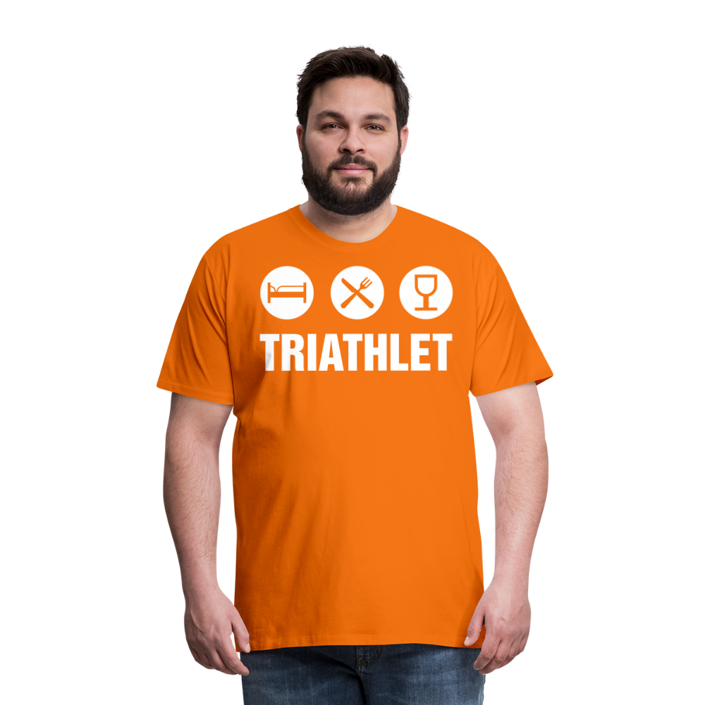 Männer Premium T-Shirt - TRIATHLET - Saufspruch - Orange