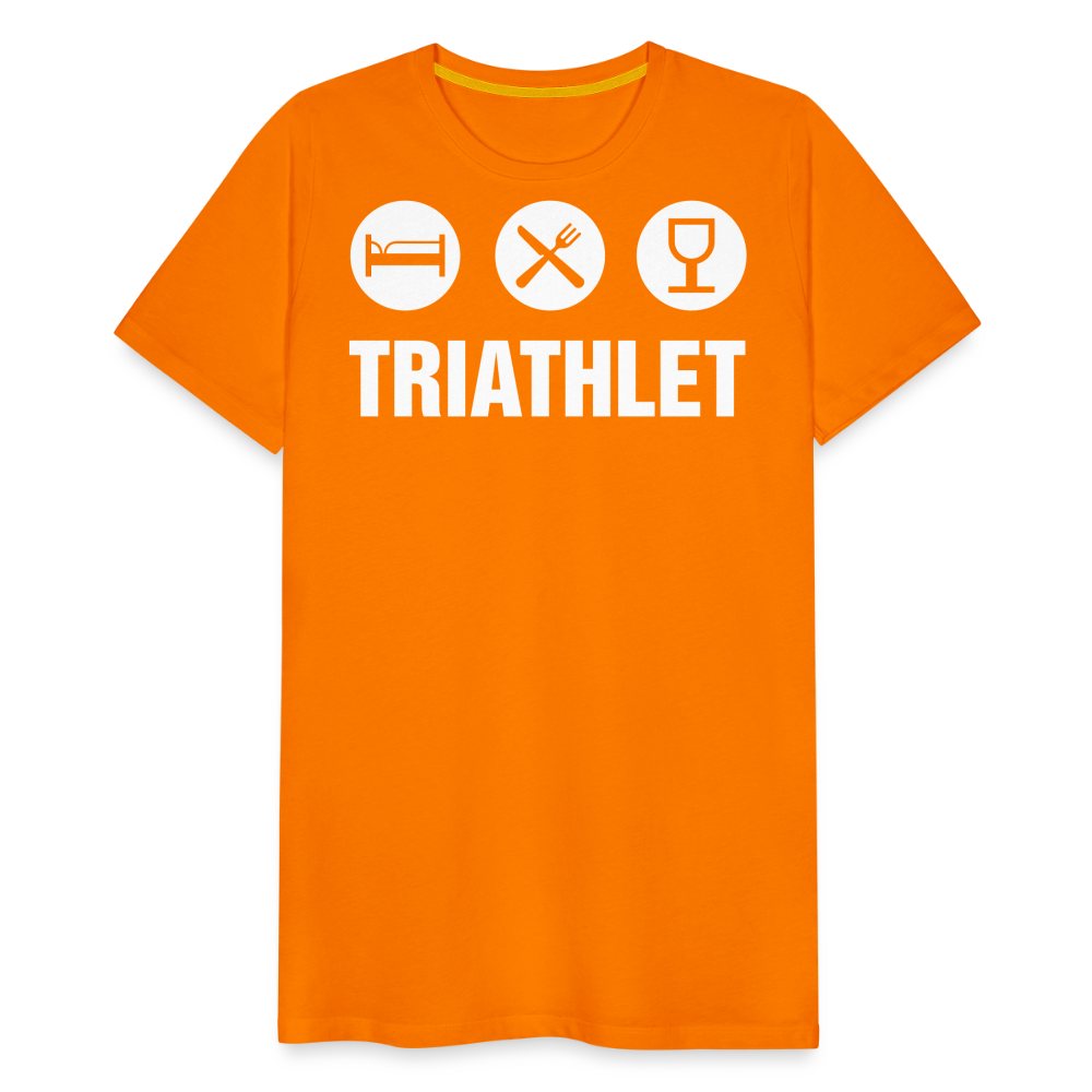 Männer Premium T-Shirt - TRIATHLET - Saufspruch - Orange