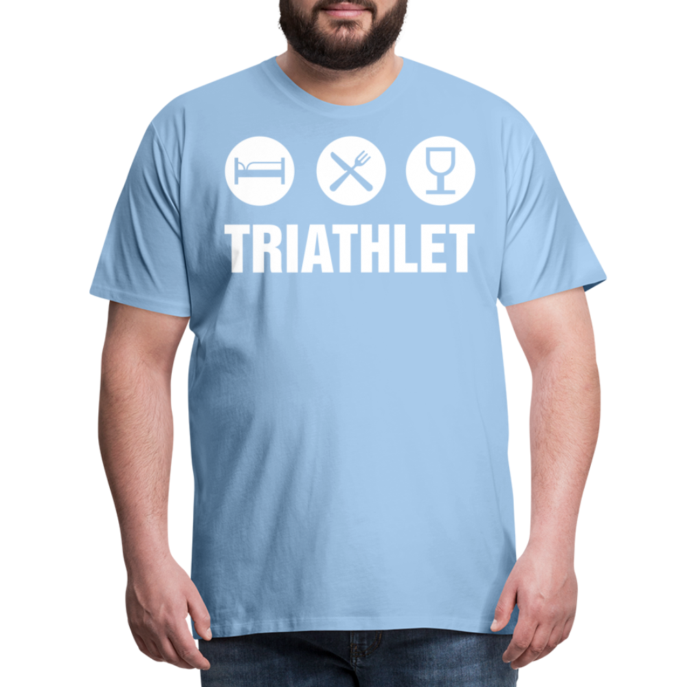 Männer Premium T-Shirt - TRIATHLET - Saufspruch - Sky