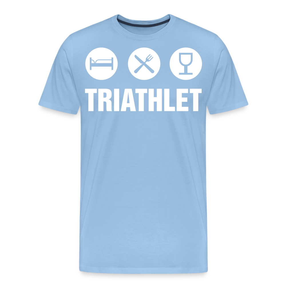 Männer Premium T-Shirt - TRIATHLET - Saufspruch - Sky