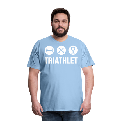 Männer Premium T-Shirt - TRIATHLET - Saufspruch - Sky