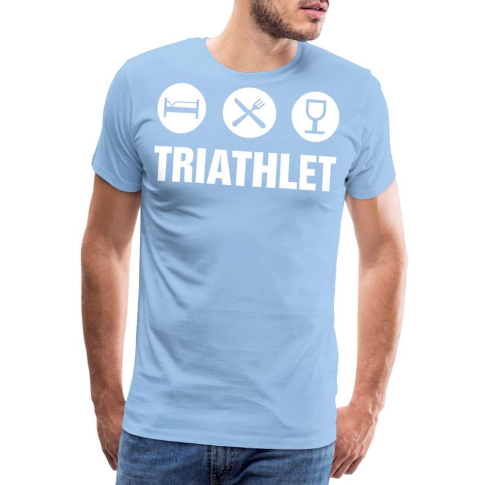 Männer Premium T-Shirt - TRIATHLET - Saufspruch - Sky