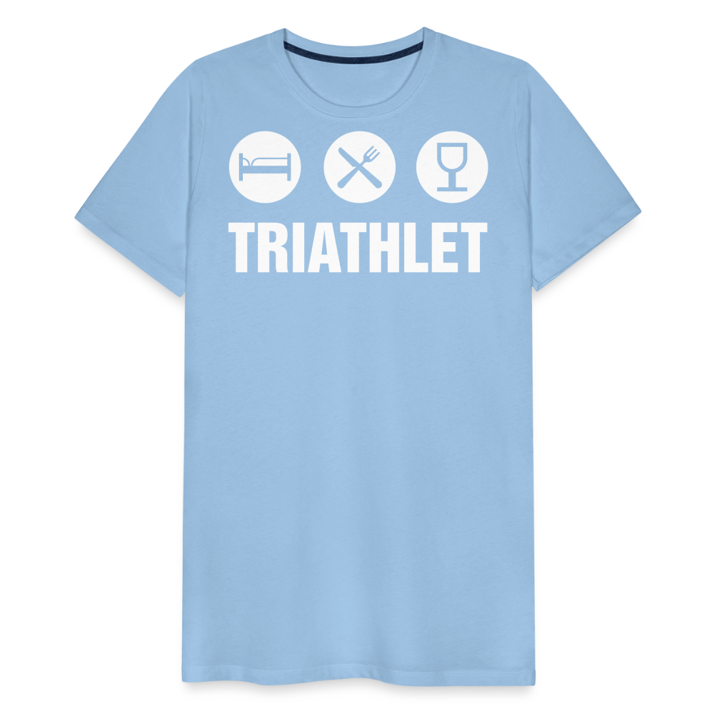 Männer Premium T-Shirt - TRIATHLET - Saufspruch - Sky