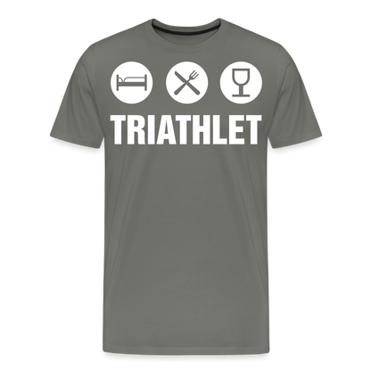 Männer Premium T-Shirt - TRIATHLET - Saufspruch - Asphalt