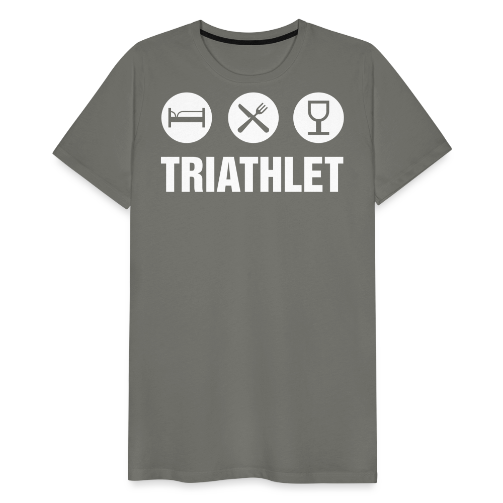 Männer Premium T-Shirt - TRIATHLET - Saufspruch - Asphalt