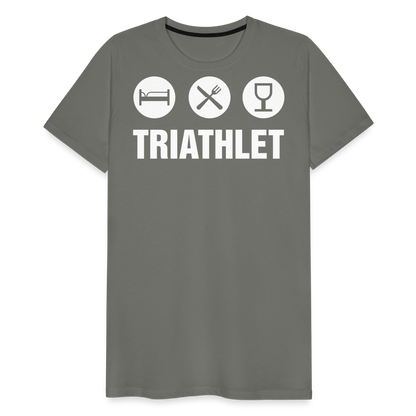 Männer Premium T-Shirt - TRIATHLET - Saufspruch - Asphalt