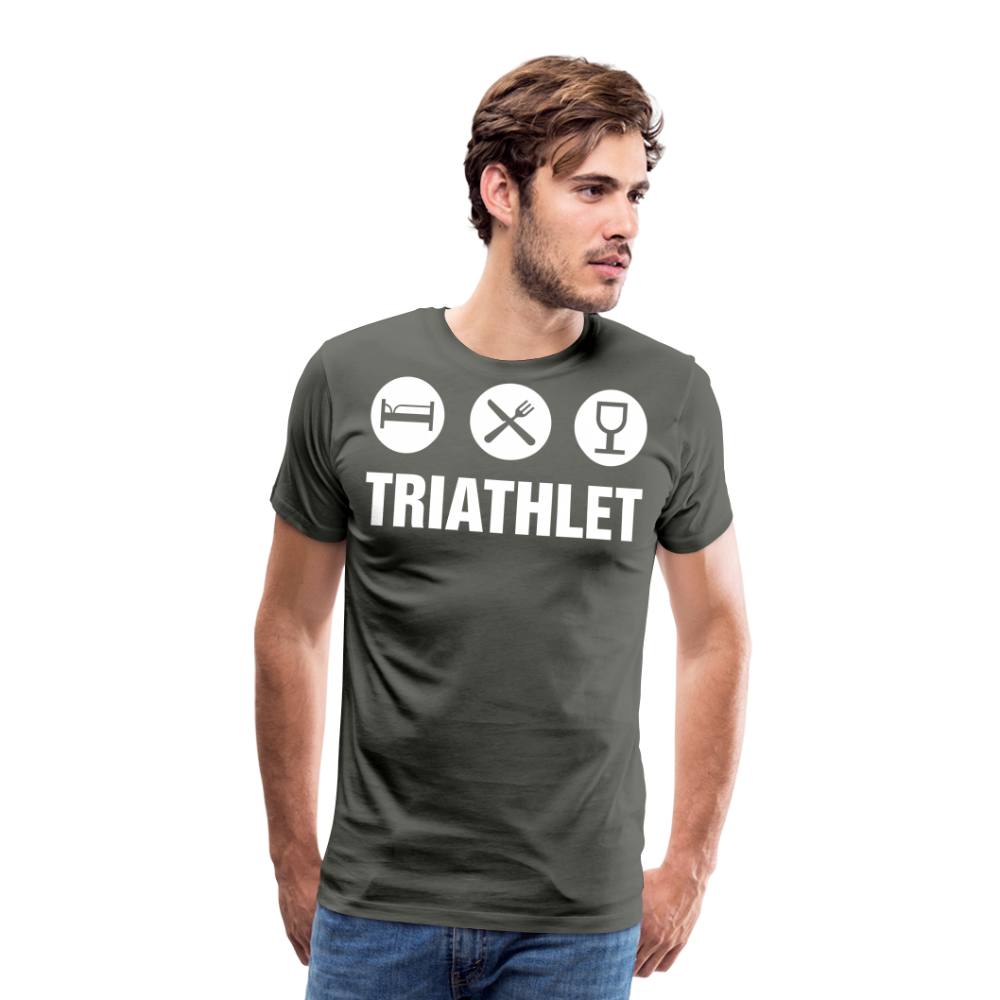 Männer Premium T-Shirt - TRIATHLET - Saufspruch - Asphalt