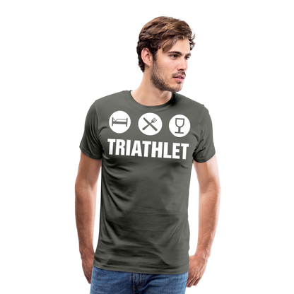 Männer Premium T-Shirt - TRIATHLET - Saufspruch - Asphalt