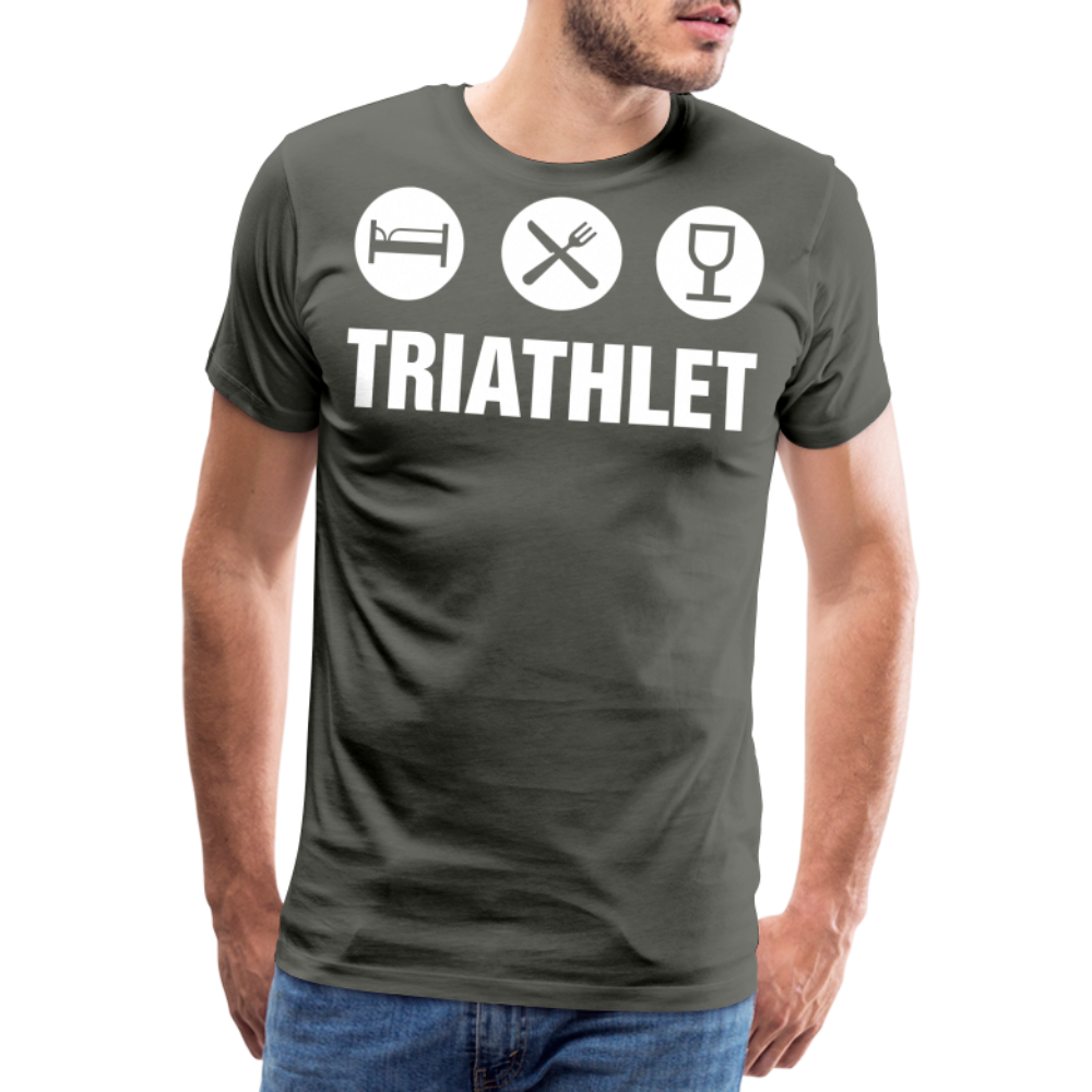 Männer Premium T-Shirt - TRIATHLET - Saufspruch - Asphalt