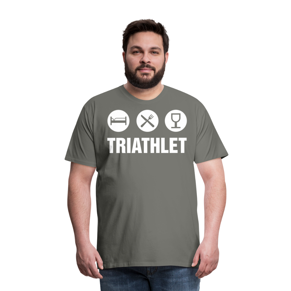 Männer Premium T-Shirt - TRIATHLET - Saufspruch - Asphalt