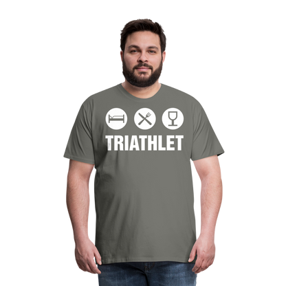 Männer Premium T-Shirt - TRIATHLET - Saufspruch - Asphalt