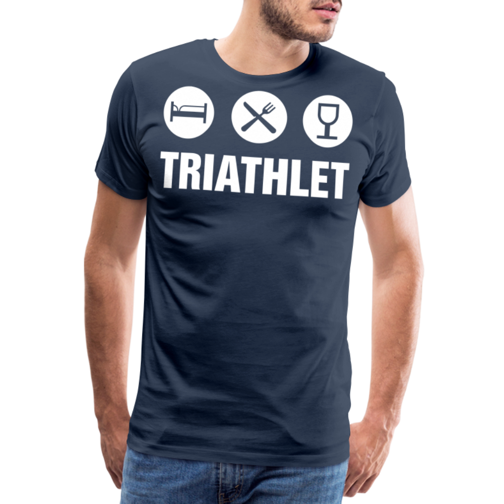 Männer Premium T-Shirt - TRIATHLET - Saufspruch - Navy