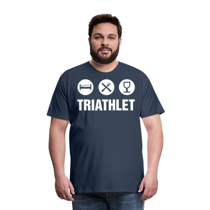 Männer Premium T-Shirt - TRIATHLET - Saufspruch - Navy