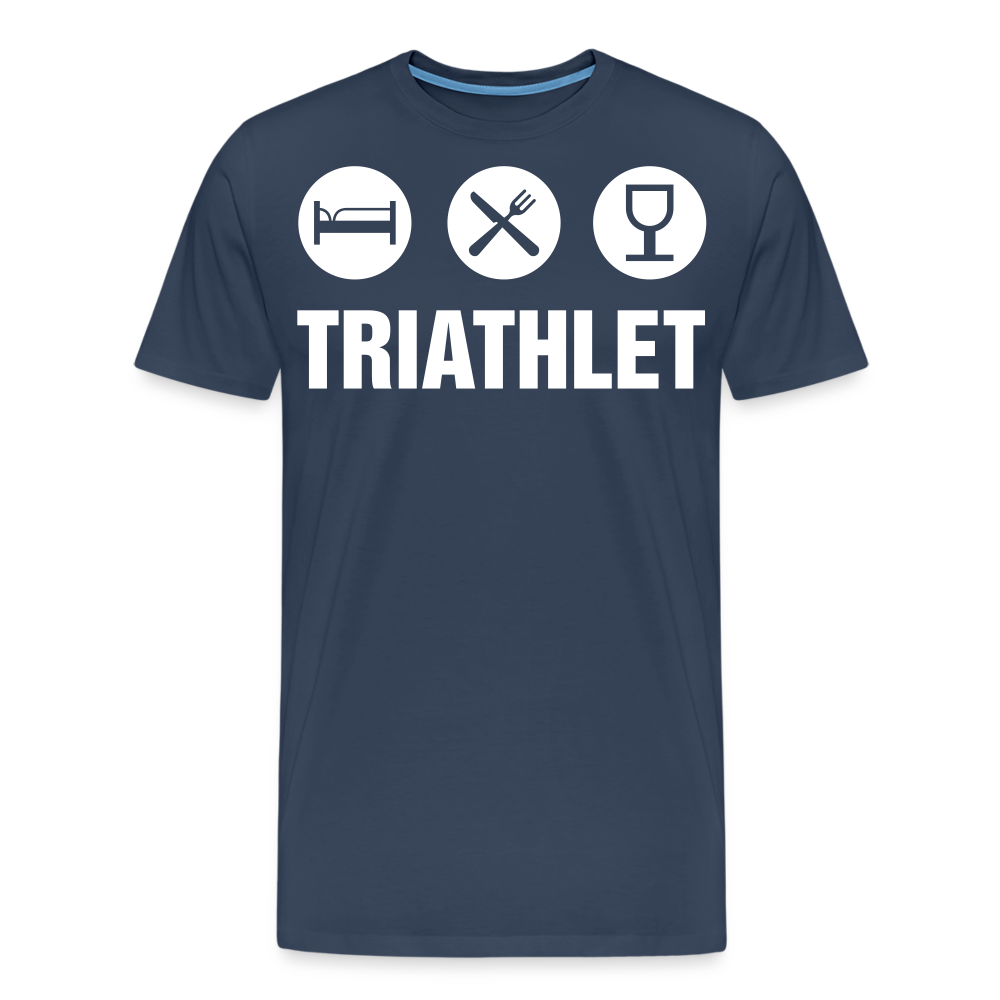 Männer Premium T-Shirt - TRIATHLET - Saufspruch - Navy