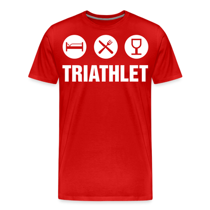 Männer Premium T-Shirt - TRIATHLET - Saufspruch - Rot