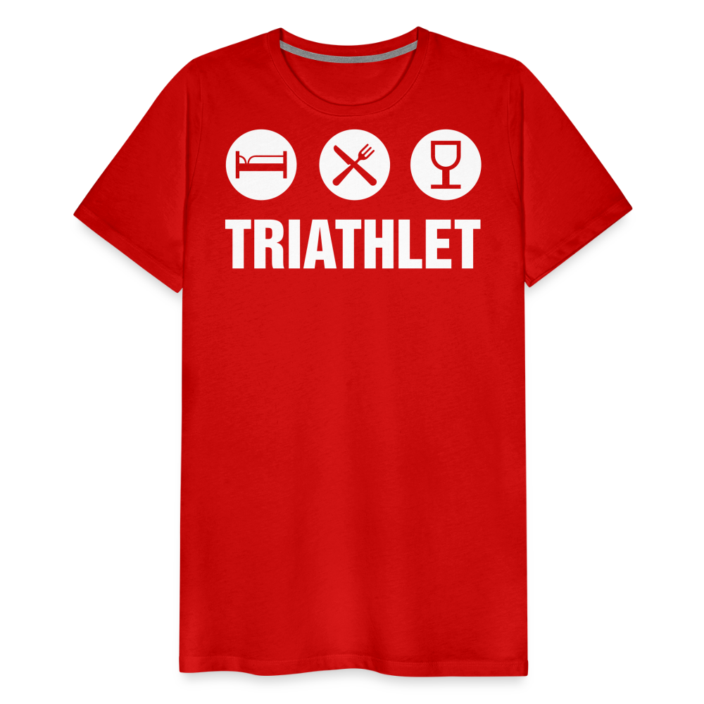 Männer Premium T-Shirt - TRIATHLET - Saufspruch - Rot