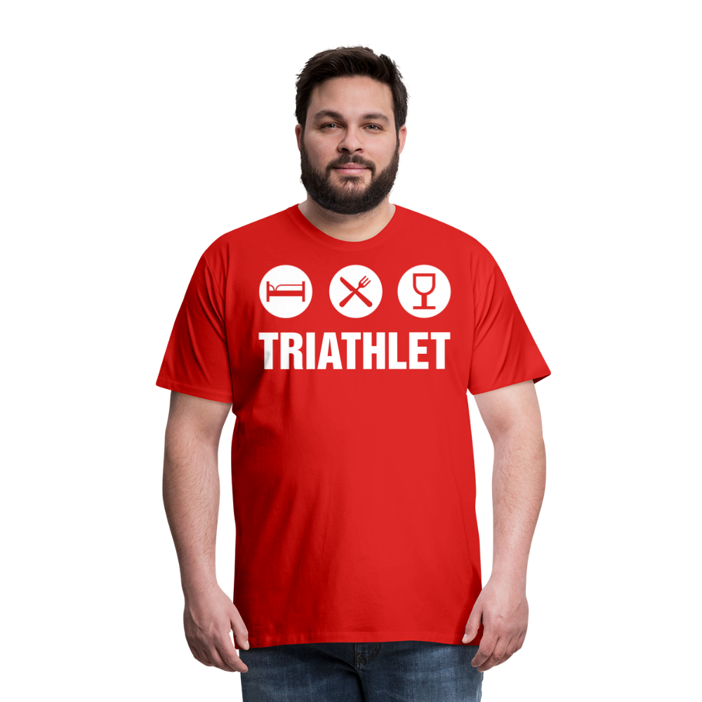 Männer Premium T-Shirt - TRIATHLET - Saufspruch - Rot