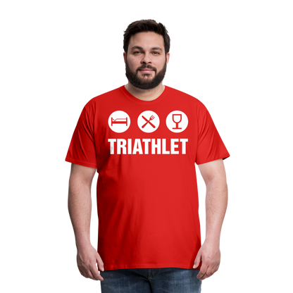 Männer Premium T-Shirt - TRIATHLET - Saufspruch - Rot