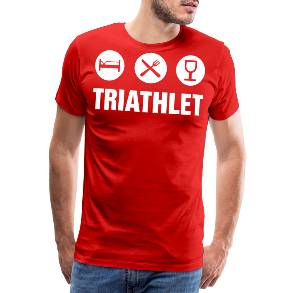 Männer Premium T-Shirt - TRIATHLET - Saufspruch - Rot