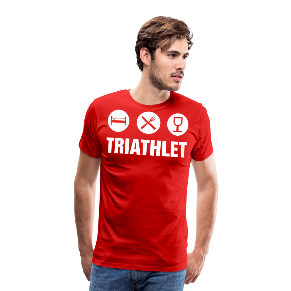 Männer Premium T-Shirt - TRIATHLET - Saufspruch - Rot