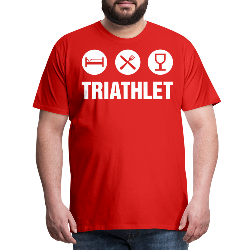 Männer Premium T-Shirt - TRIATHLET - Saufspruch - Rot