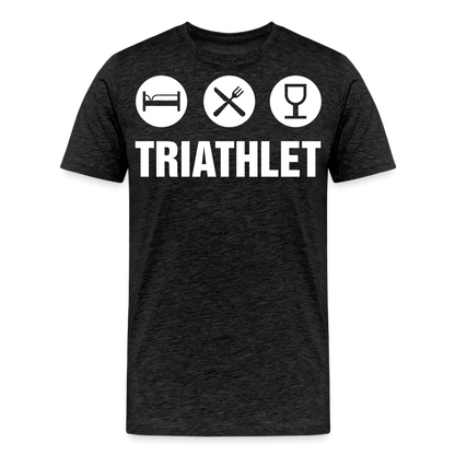 Männer Premium T-Shirt - TRIATHLET - Saufspruch - Anthrazit