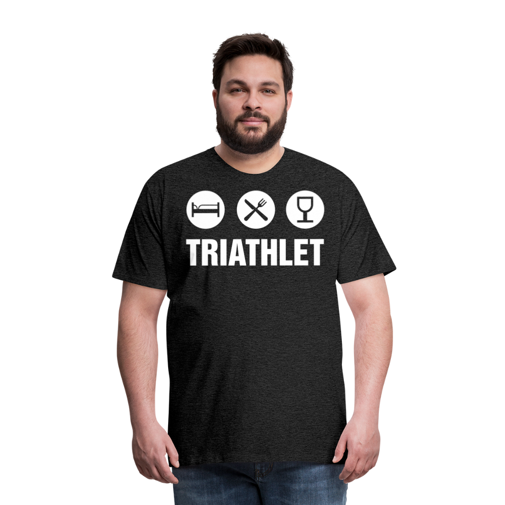 Männer Premium T-Shirt - TRIATHLET - Saufspruch - Anthrazit