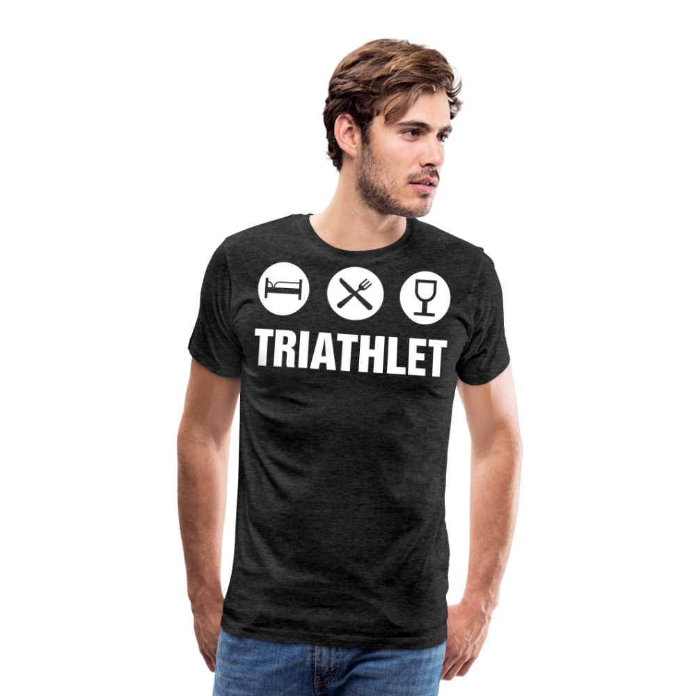 Männer Premium T-Shirt - TRIATHLET - Saufspruch - Anthrazit