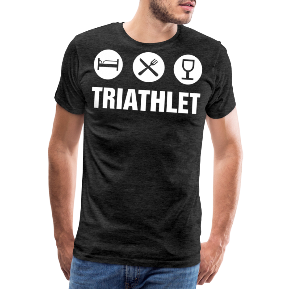 Männer Premium T-Shirt - TRIATHLET - Saufspruch - Anthrazit