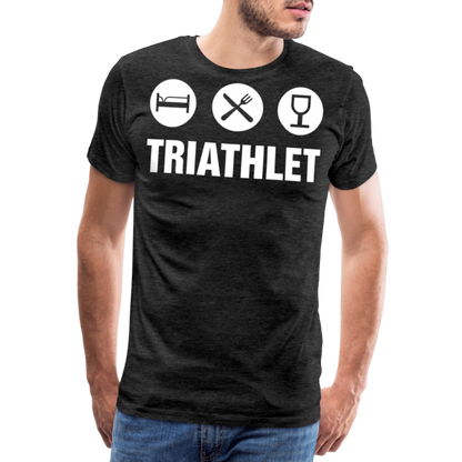 Männer Premium T-Shirt - TRIATHLET - Saufspruch - Anthrazit