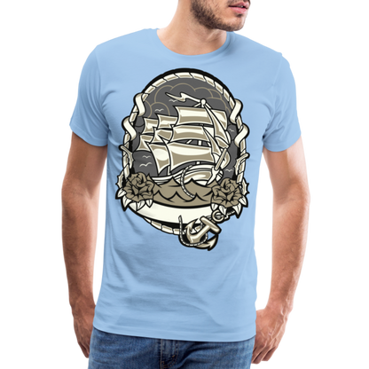 Männer Premium T-Shirt - Maritim Schiff Anker Design - Sky