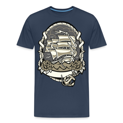 Männer Premium T-Shirt - Maritim Schiff Anker Design - Navy