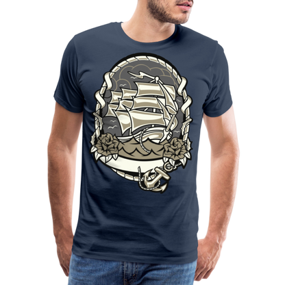 Männer Premium T-Shirt - Maritim Schiff Anker Design - Navy