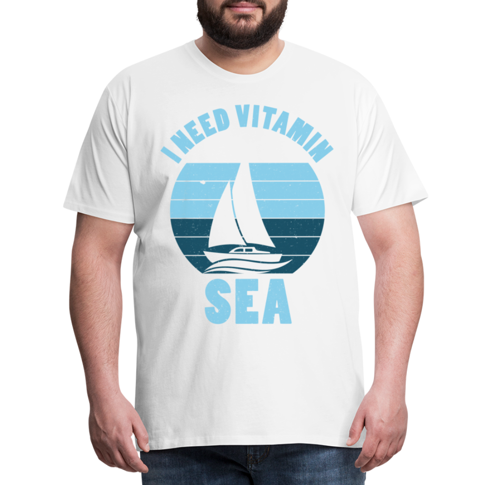 Männer Premium T-Shirt - I need Vitamin Sea - Spruch - Maritim - weiß