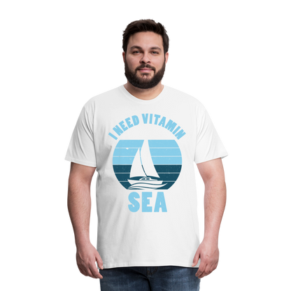 Männer Premium T-Shirt - I need Vitamin Sea - Spruch - Maritim - weiß