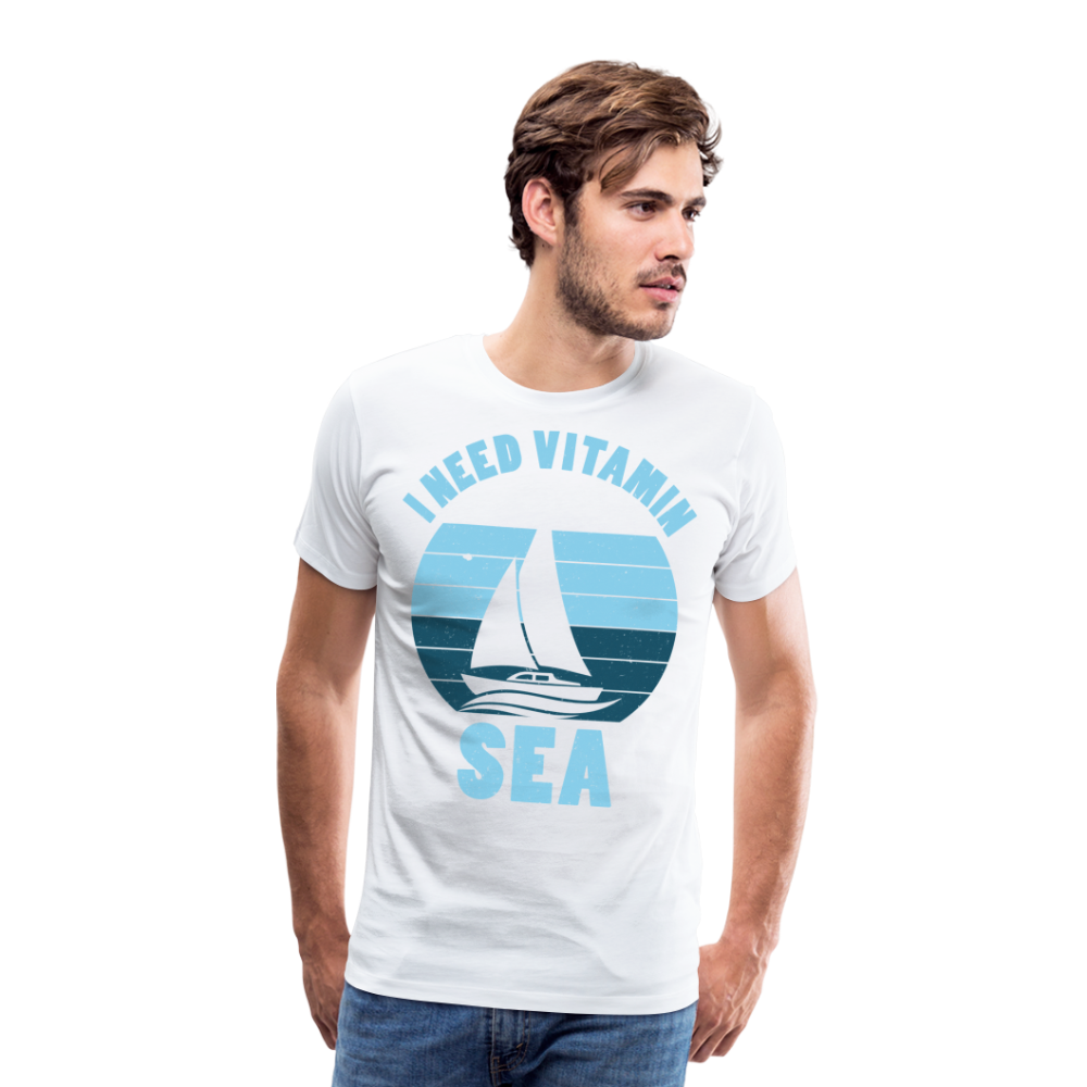 Männer Premium T-Shirt - I need Vitamin Sea - Spruch - Maritim - weiß