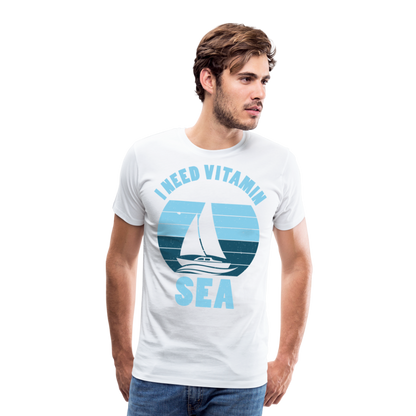 Männer Premium T-Shirt - I need Vitamin Sea - Spruch - Maritim - weiß