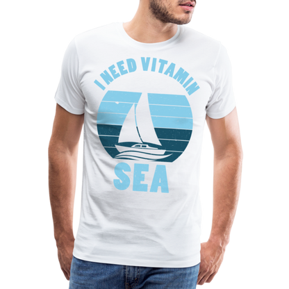 Männer Premium T-Shirt - I need Vitamin Sea - Spruch - Maritim - weiß