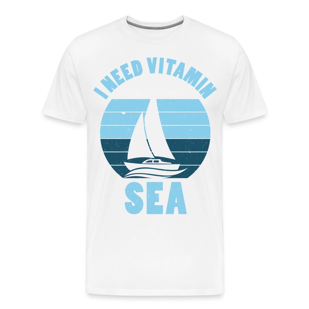 Männer Premium T-Shirt - I need Vitamin Sea - Spruch - Maritim - weiß