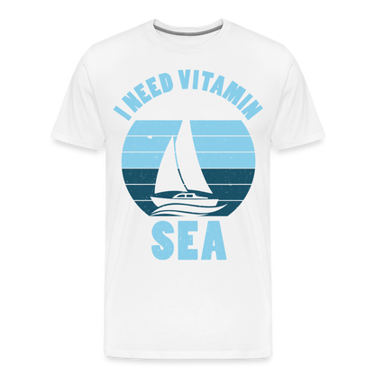 Männer Premium T-Shirt - I need Vitamin Sea - Spruch - Maritim - weiß