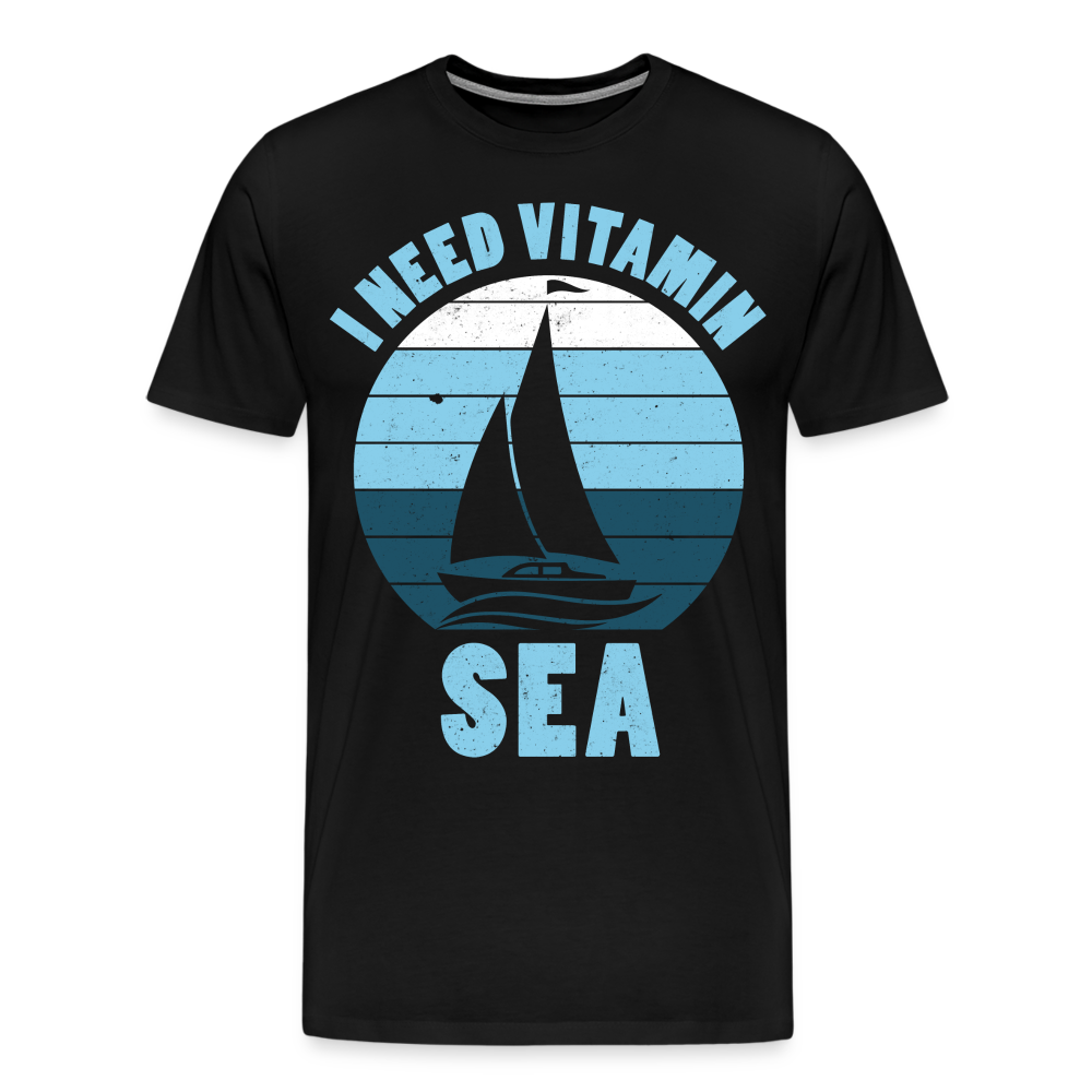 Männer Premium T-Shirt - I need Vitamin Sea - Spruch - Maritim - Schwarz