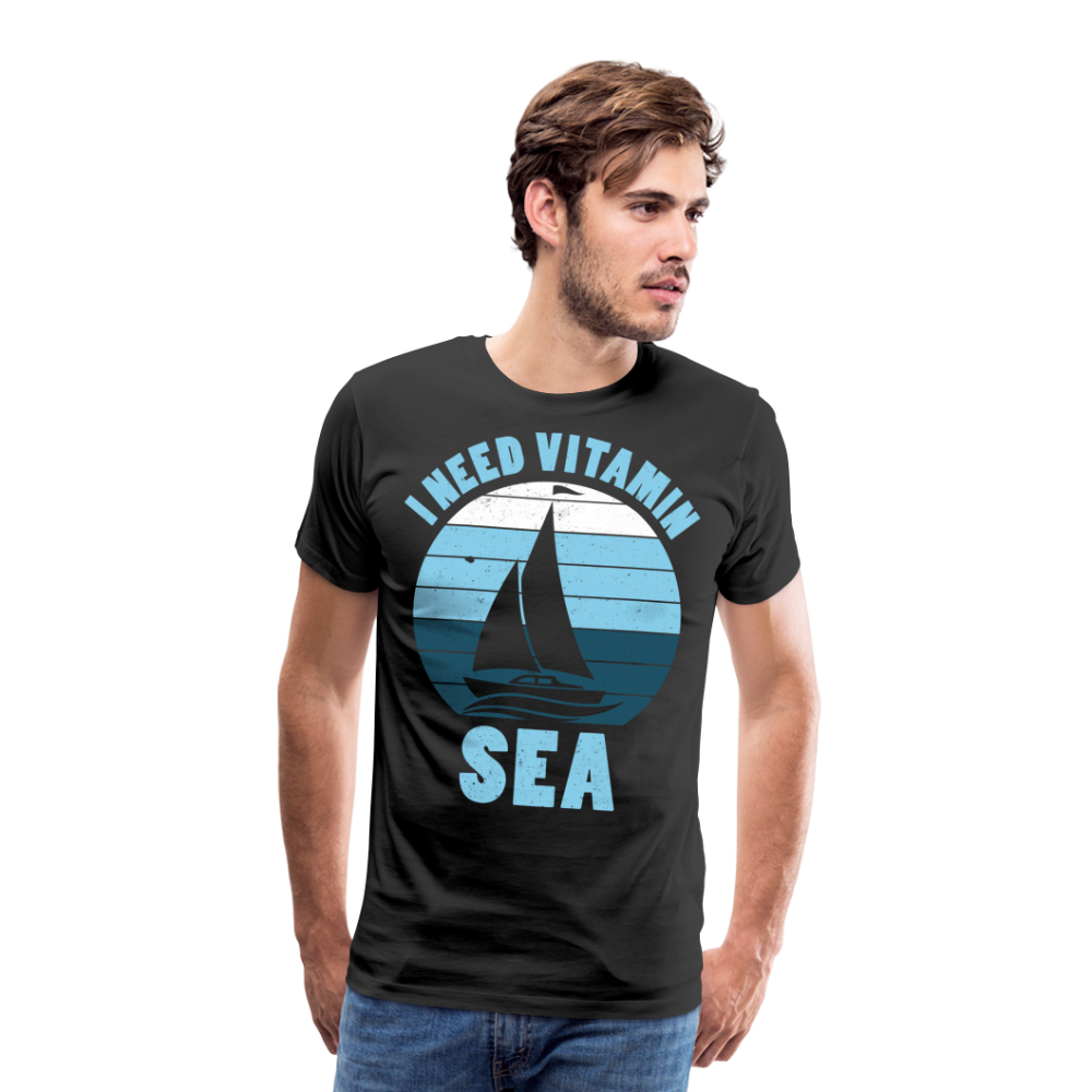 Männer Premium T-Shirt - I need Vitamin Sea - Spruch - Maritim - Schwarz