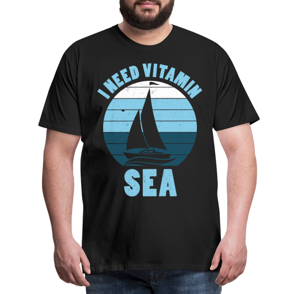 Männer Premium T-Shirt - I need Vitamin Sea - Spruch - Maritim - Schwarz