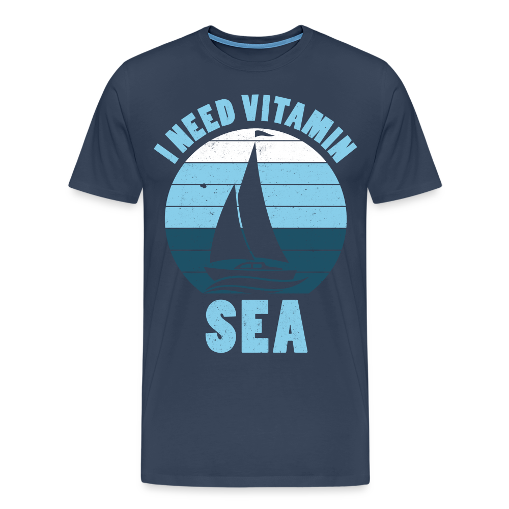 Männer Premium T-Shirt - I need Vitamin Sea - Spruch - Maritim - Navy