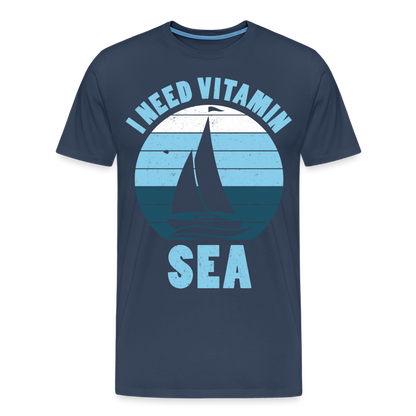 Männer Premium T-Shirt - I need Vitamin Sea - Spruch - Maritim - Navy