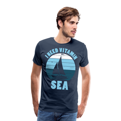 Männer Premium T-Shirt - I need Vitamin Sea - Spruch - Maritim - Navy