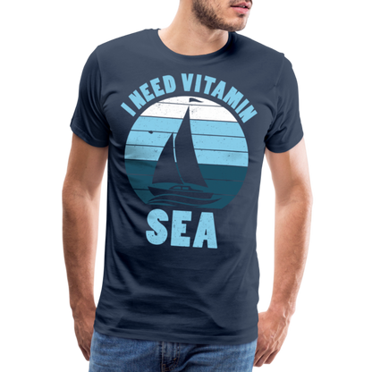 Männer Premium T-Shirt - I need Vitamin Sea - Spruch - Maritim - Navy