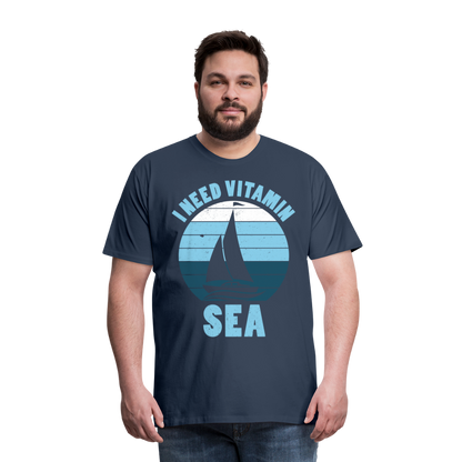 Männer Premium T-Shirt - I need Vitamin Sea - Spruch - Maritim - Navy