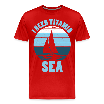 Männer Premium T-Shirt - I need Vitamin Sea - Spruch - Maritim - Rot