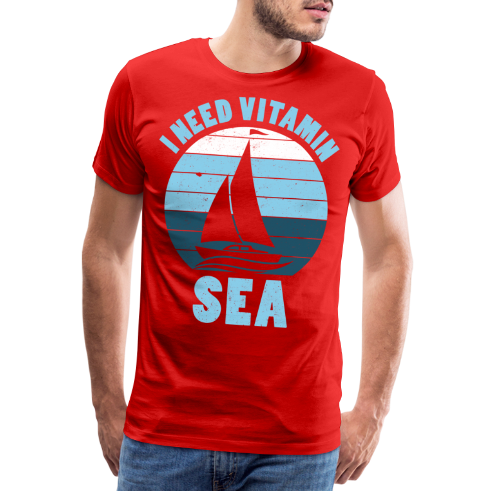 Männer Premium T-Shirt - I need Vitamin Sea - Spruch - Maritim - Rot